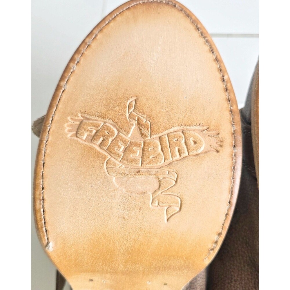 FREEBIRD Caprice Sandals Brown Distressed Leather Women's Sz 10 Heeled Mule - Picture 11 of 13